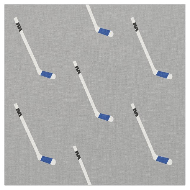 Tissu Motif à bâtons de hockey sur glace bleu (Fermer)