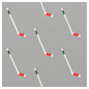 Tissu Motif à bâtons de hockey sur glace rouge