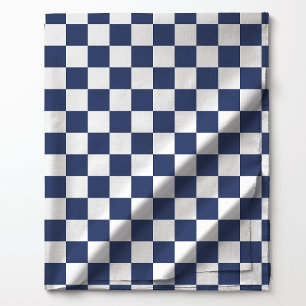 Tissu Motif à carreaux bleus marine et blancs