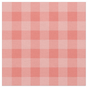 Tissu Motif à carreaux gingham corail chic