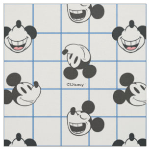 Tissu Motif à carreaux Mickey Mouse souriant classique