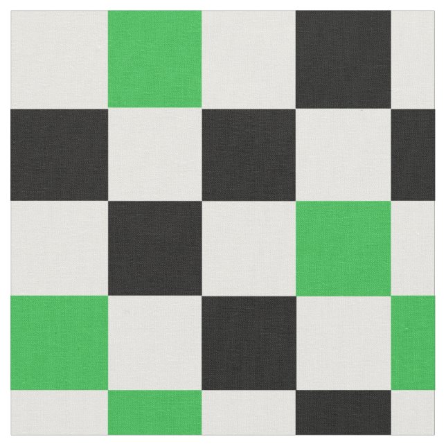 Tissu Motif à carreaux vert noir et blanc  (Fermer)