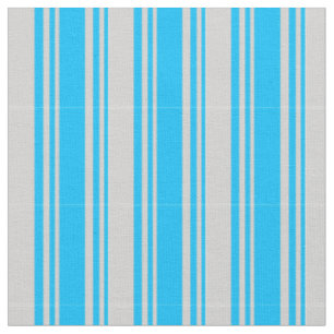 Tissu Motif à ciel profond bleu et gris clair rayé/lin