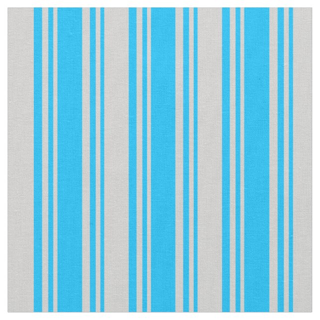 Tissu Motif à ciel profond bleu et gris clair rayé/lin (Fermer)