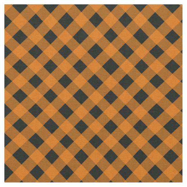 Tissu Motif à En vichy orange et noir (Fermer)