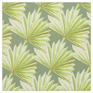 Tissu motif à feuilles de palmier tropical vert