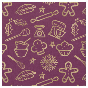 Tissu Motif à la boulangerie de Noël en Bourgogne