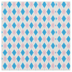 Tissu Motif à motifs de losanges bleu rose