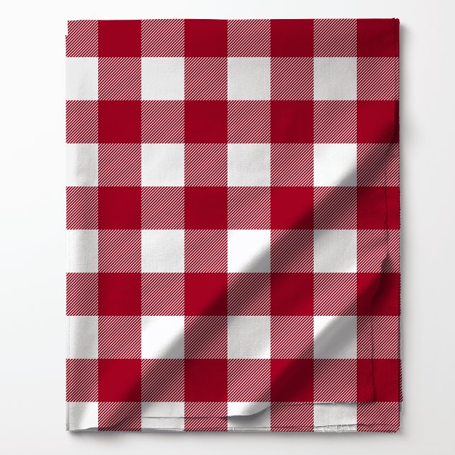 Tissu Motif à plaid de buffle rouge et blanc (Créateur téléchargé)
