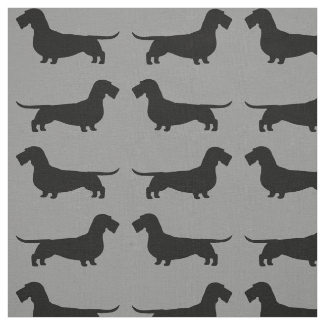 Tissu Motif À poils durs des silhouettes de chien de Dac (Échantillon)