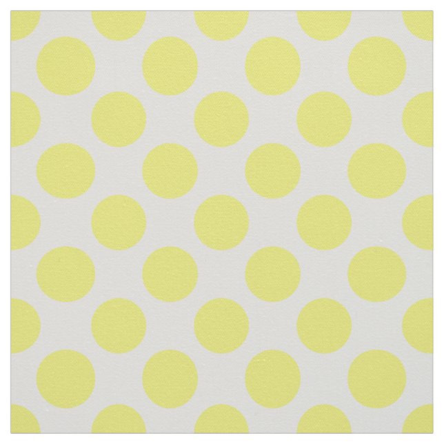 Tissu Motif à points de polka jaune et blanc ressort (Échantillon)