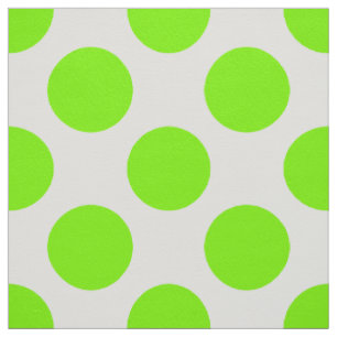 Tissu Motif à points Polka vert et blanc ressort
