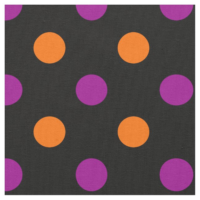 Tissu Motif à pois orange violet noir (Fermer)