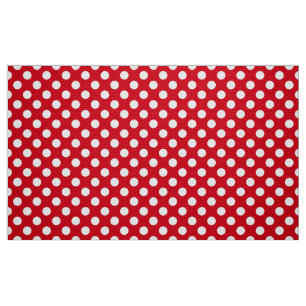 Tissu Motif à pois rouge et blanc de style vintage des a