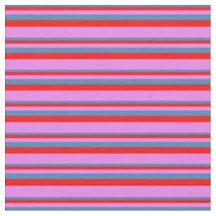 Tissu Motif à rayures/à lignes bleues, rouges et violett