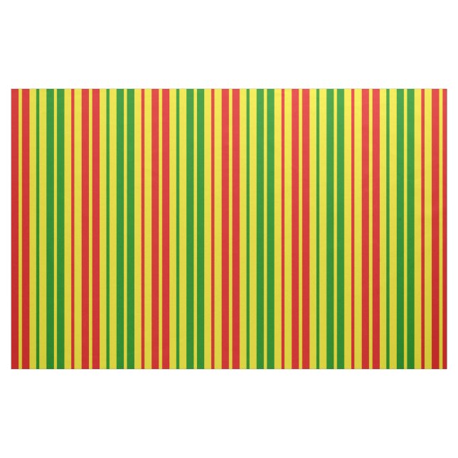 Tissu Motif à rayures jaunes rouges et vertes   (Fat Quarter)