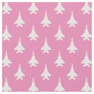 Tissu Motif à réaction de combat d'aigle blanc et rose