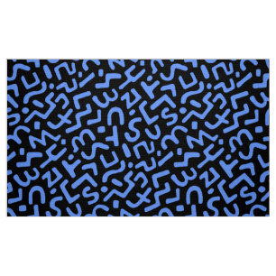 Tissu Motif Abstrait 170822 - Bleu bébé sur noir