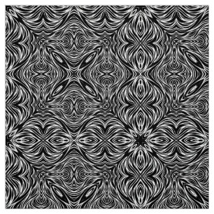 Tissu Motif Abstrait en ligne noir et blanc sur