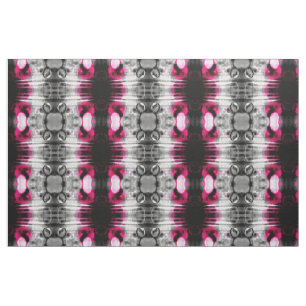 Tissu Motif Abstrait Fuchsia, Grey et Black Grain