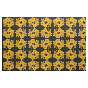 Tissu Motif Abstrait Jaune
