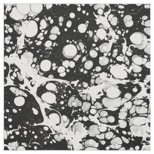 Tissu Motif abstrait moderne blanc noir artistique de