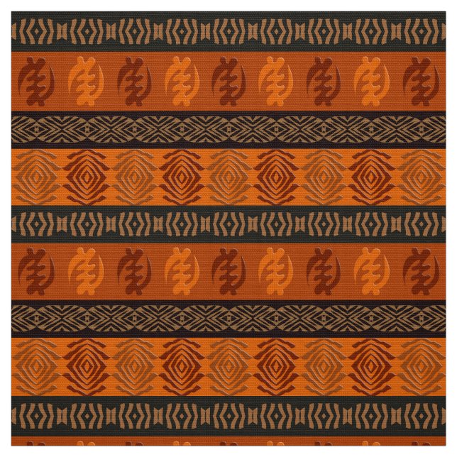 Tissu Motif africain ethnique avec des symboles (Échantillon)