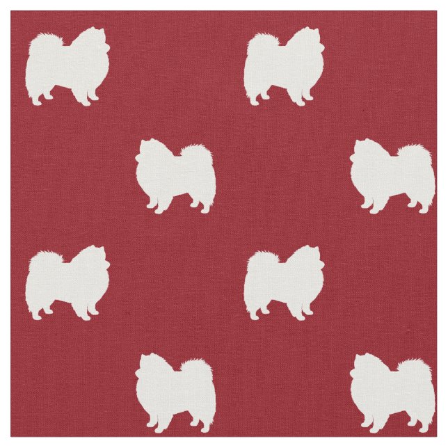 Tissu Motif américain de silhouettes de chien esquimau (Fermer)