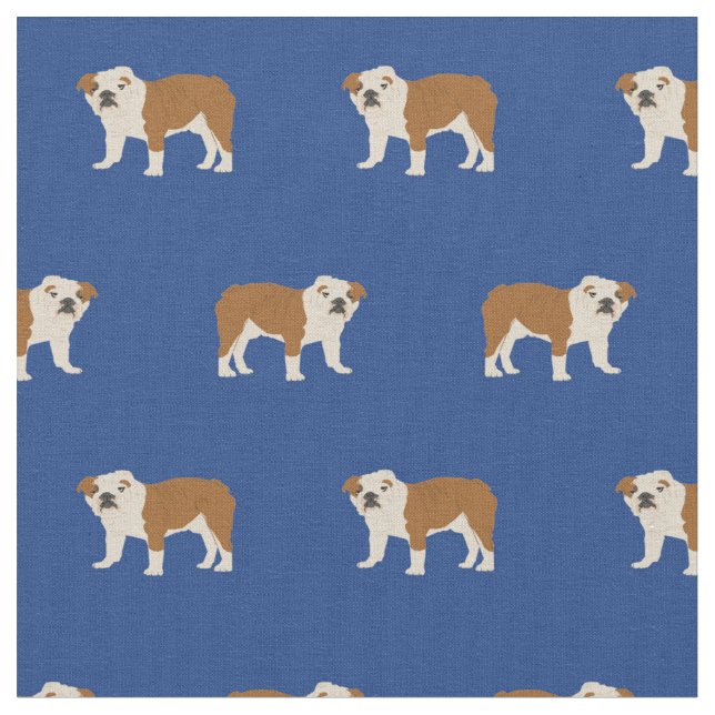 Tissu motif anglais Bulldog bleu (Fermer)