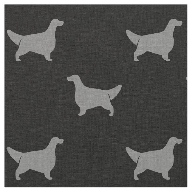 Tissu Motif anglais des silhouettes de chien de Setter (Fermer)