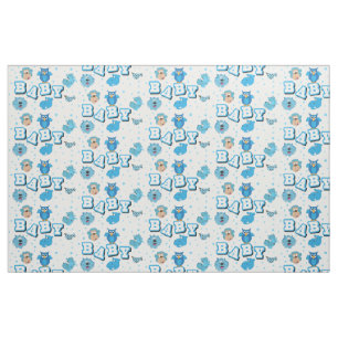 Tissu Motif animal bébé  Pois bleus