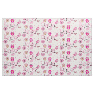 Tissu Motif animal bébé  Pois roses
