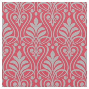 Tissu Motif Art déco - Espagnol gris sur Paradise rose