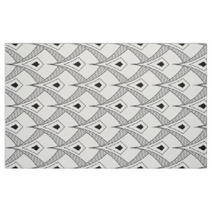 Tissu Motif art déco noir et blanc