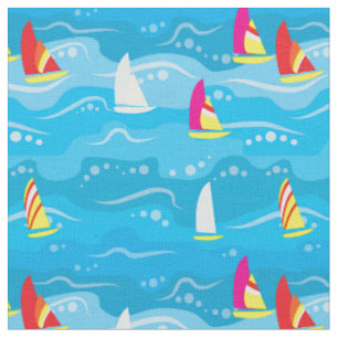 Tissu Motif au néon de yacht
