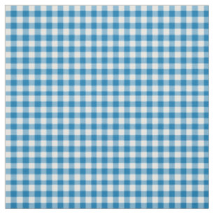 Tissu Motif blanc bleu de guingan de contrôle de