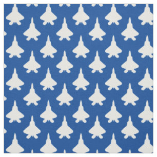 Tissu Motif blanc F-22 Raptor Fighter Jet sur Blue