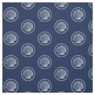 Tissu Motif blanc nautique Roped de la marine   de