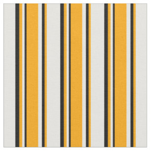 Tissu Motif blanc, orange et noir