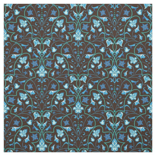 Tissu Motif bleu arabe (Échantillon)