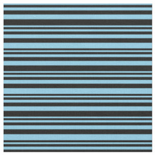 Tissu Motif bleu ciel et noir à rayures/à rayures