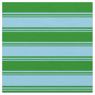 Tissu Motif bleu ciel et vert rayé/linéaire