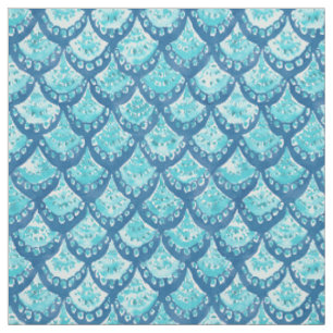Tissu Motif bleu d'échelles de poissons d'ÉTINCELLE de
