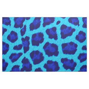 Tissu Motif bleu d'empreinte de léopard