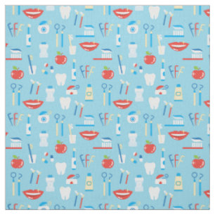 Tissu Motif bleu dentaire