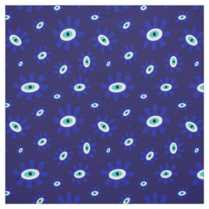 Tissu Motif bleu et blanc de l'oeil grec