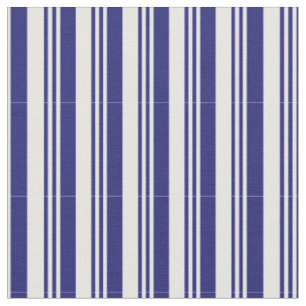 Tissu Motif bleu et blanc de minuit