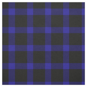 Tissu Motif bleu et noir Tartan Plaid