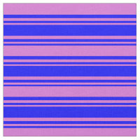 Motif bleu et orchidée rayé/lin