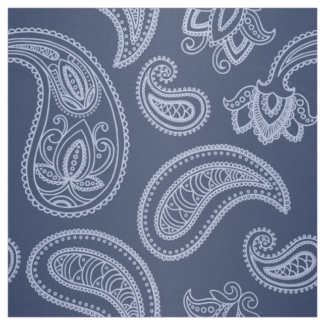 Tissu Motif bleu-foncé élégant de Paisley (Échantillon)